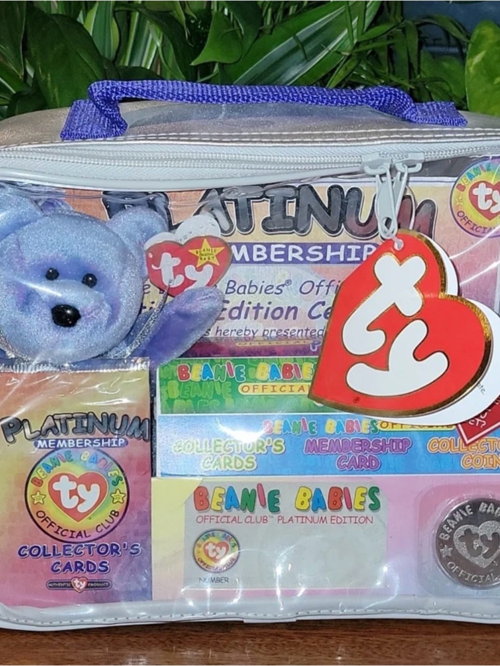 Ty Purple Plush Beanie Babies Platinum Membership Set